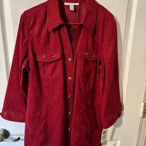 JM Collection Women’s Crimson Shirt NEW